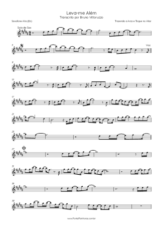 Trazendo a Arca e Toque no Altar Leva-me Além score for Alto Saxophone