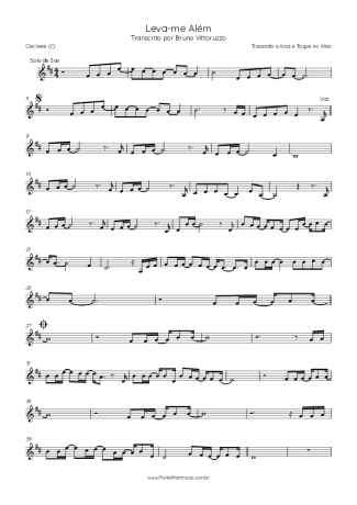Trazendo a Arca e Toque no Altar Leva-me Além score for Clarinet (C)