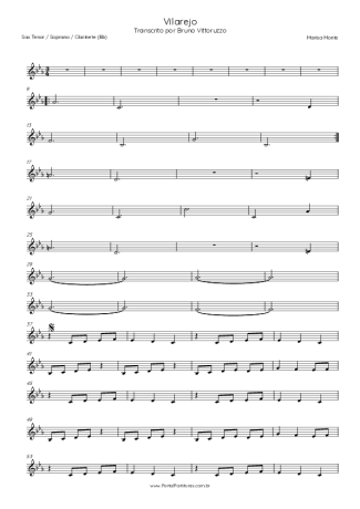 Tribalistas Vilarejo score for Clarinet (Bb)