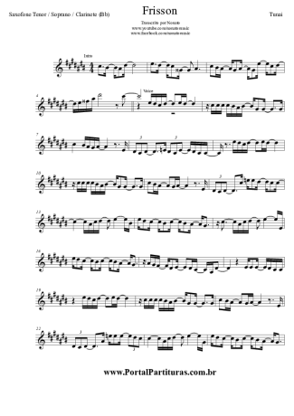 Tunai Frisson score for Clarinet (Bb)