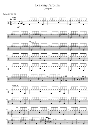 Score for Drums