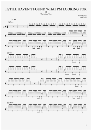 U2  score for Drums