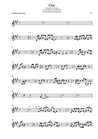 U2 One score for Alto Saxophone