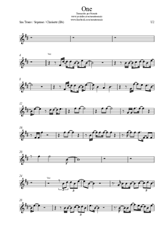 U2  score for Clarinet (Bb)