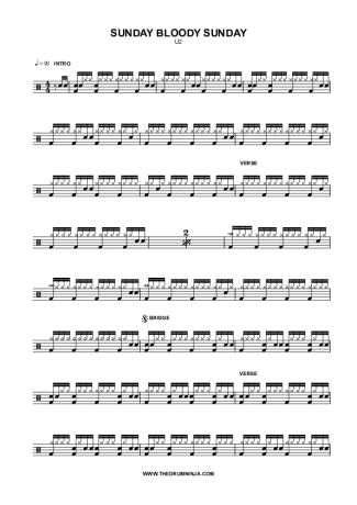 U2 Pride (In The Name Of Love) score for Drums