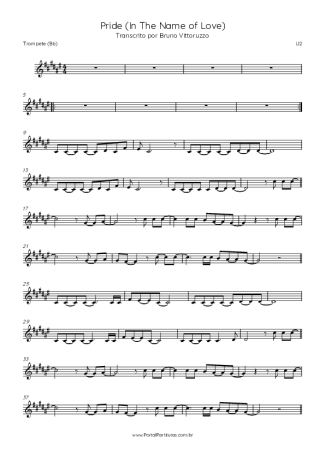 U2  score for Trumpet