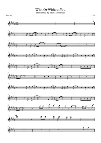 U2  score for Alto Saxophone