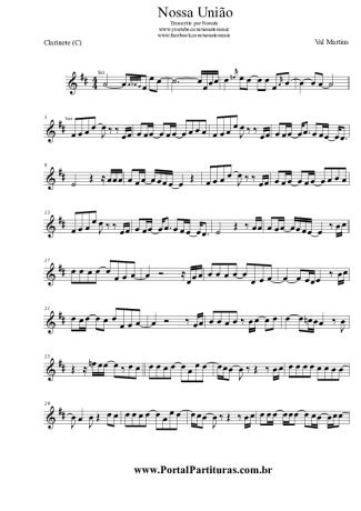 Val Martins Nossa União score for Clarinet (C)