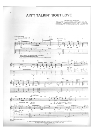 Van Halen  score for Guitar