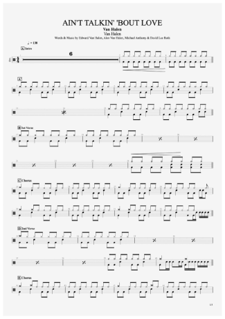 Van Halen  score for Drums