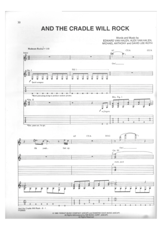 Van Halen  score for Guitar