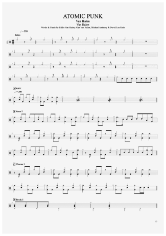 Van Halen  score for Drums