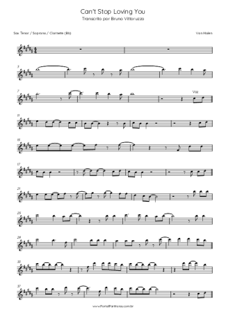 Van Halen Can´t Stop Loving You score for Clarinet (Bb)