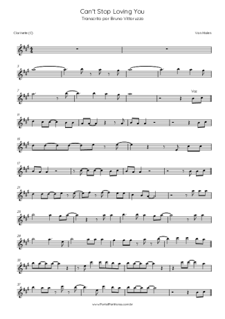 Van Halen Can´t Stop Loving You score for Clarinet (C)