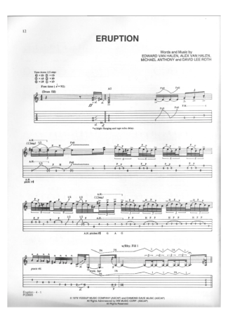 Van Halen Eruption score for Guitar