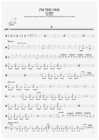 Van Halen I´m The One score for Drums