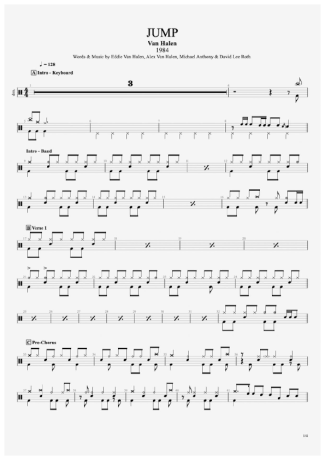 Van Halen Jump score for Drums