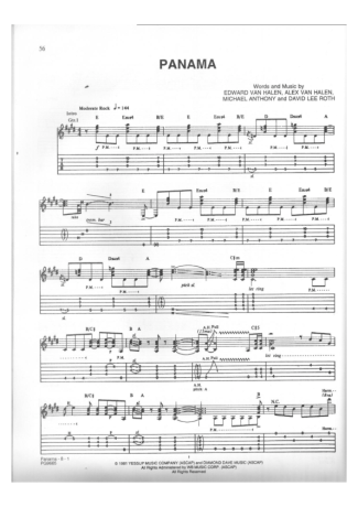 Van Halen Panama score for Guitar