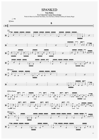 Van Halen  score for Drums