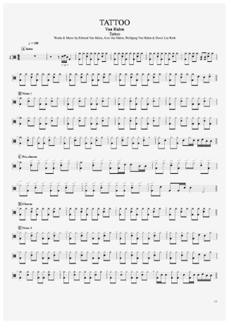 Van Halen  score for Drums