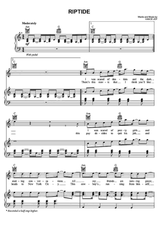 Vance Joy Riptide score for Piano