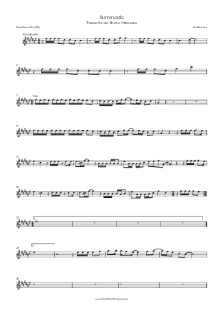 Vander Lee Iluminado score for Alto Saxophone