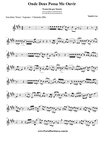 Vander Lee  score for Tenor Saxophone Soprano (Bb)