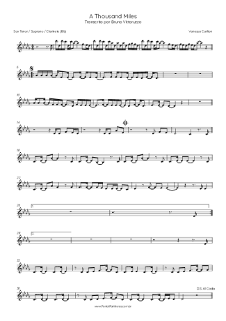 Vanessa Carlton  score for Clarinet (Bb)