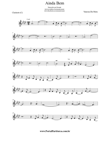 Vanessa da Mata  score for Clarinet (C)