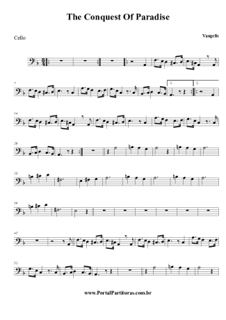 Vangelis 1492: The Conquest Of Paradise score for Cello