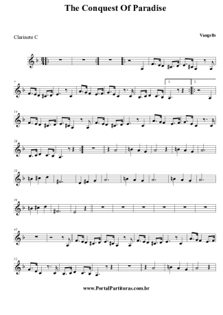 Vangelis 1492: The Conquest Of Paradise score for Clarinet (C)