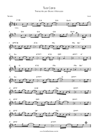 Vavá Tua Cara score for Keyboard
