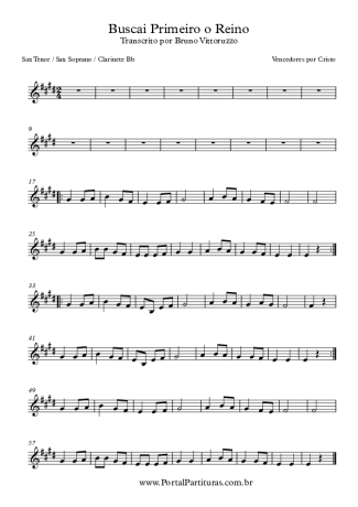 Vencedores por Cristo Buscai Primeiro O Reino score for Clarinet (Bb)