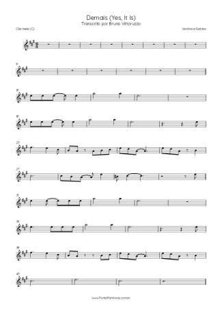 Verônica Sabino  score for Clarinet (C)