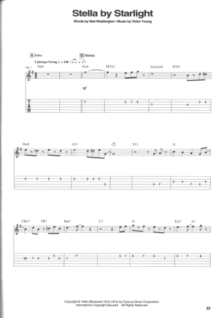 Victor Young  score for Guitar