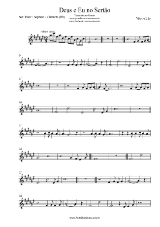 Victor e Leo Deus E Eu No Sertão score for Tenor Saxophone Soprano (Bb)