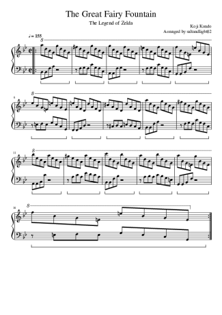 Video game soundtracks (Temas de Jogos) The Legend of Zelda - Great Fairy Fountain score for Piano