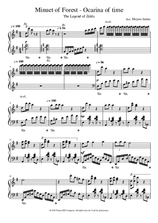 Video game soundtracks (Temas de Jogos) The Legend of Zelda - Minuet of Forest score for Piano