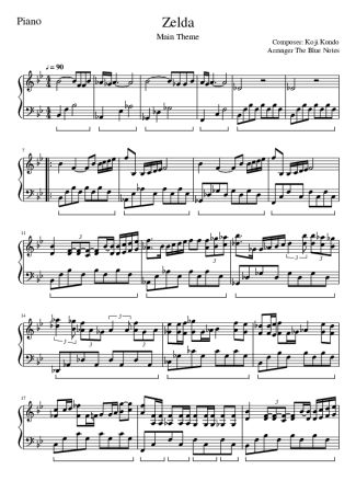 Video game soundtracks (Temas de Jogos) Zelda (Main Theme) score for Piano