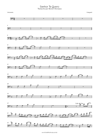 Vineyard Senhor Te Quero score for Cello