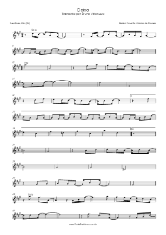 Vinicius de Moraes Deixa score for Alto Saxophone