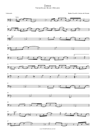 Vinicius de Moraes Deixa score for Cello