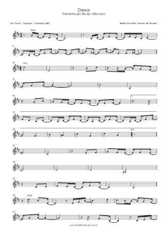 Vinicius de Moraes  score for Tenor Saxophone Soprano (Bb)