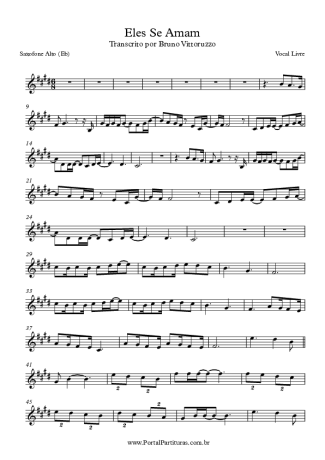 Vocal Livre Eles Se Amam score for Alto Saxophone