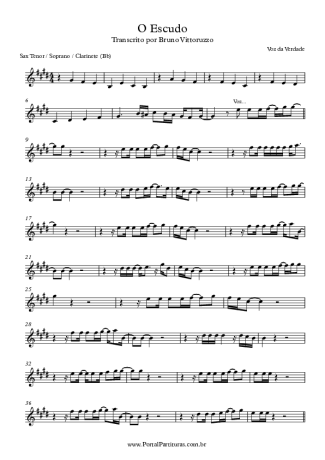 Voz Da Verdade  score for Tenor Saxophone Soprano (Bb)