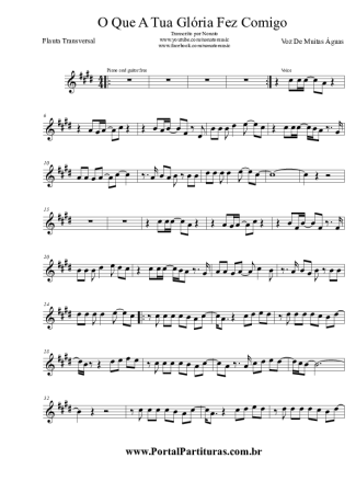 Voz De Muitas Águas O Que A Tua Glória Fez Comigo score for Flute