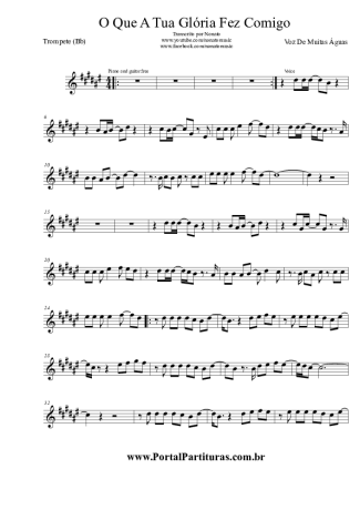 Voz De Muitas Águas O Que A Tua Glória Fez Comigo score for Trumpet