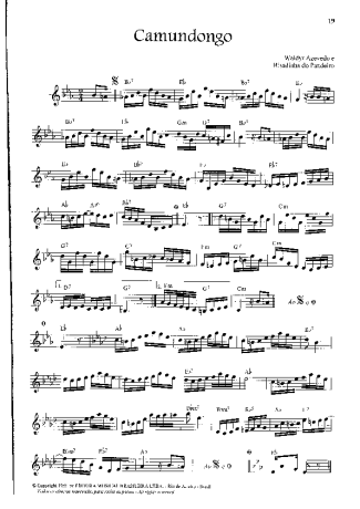 Waldir Azevedo Camundongo score for Flute