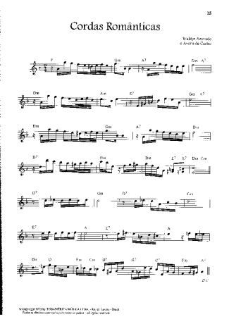 Waldir Azevedo Cordas Românticas score for Keyboard