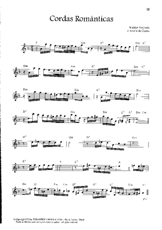 Waldir Azevedo Cordas Românticas score for Violin
